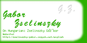 gabor zselinszky business card